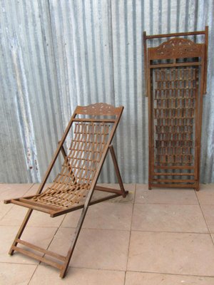 English Iron Steamer Ship Deck Chairs, 1920s, Set of 2-EA-1797570