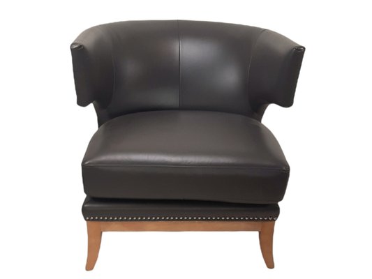 English Leather Savoy Club Chair by Andrew Martin, Set of 2-TCS-1187792