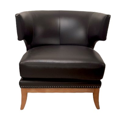 English Leather Savoy Club Chair by Andrew Martin, Set of 2-TCS-1187792