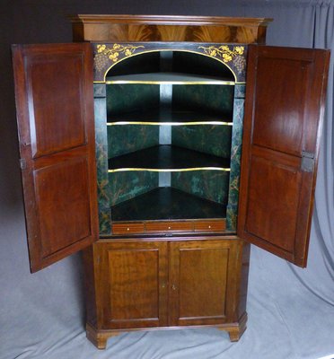 English Mahogany Corner Cabinet-WSV-938774