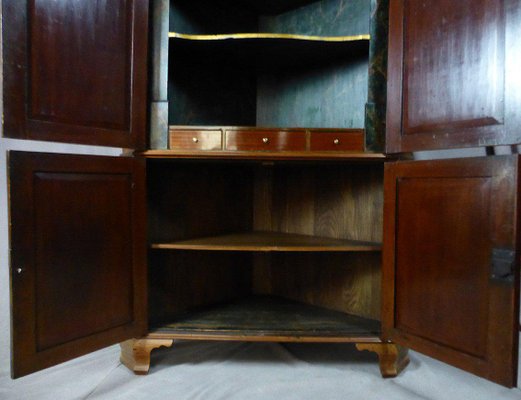 English Mahogany Corner Cabinet-WSV-938774