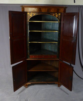 English Mahogany Corner Cabinet-WSV-938774