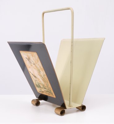 English Metal Magazine Rack, 1950s-GCG-1737123