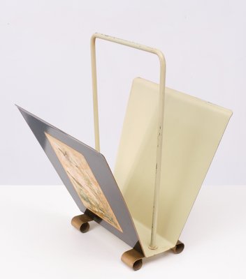 English Metal Magazine Rack, 1950s-GCG-1737123