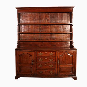 English Oak Dresser with Plate Rack, Early 18th Century-HPU-957377