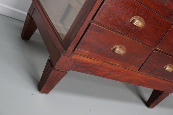 English Oak & Glass Shop Counter Cabinet, 1930s-XO-1818844