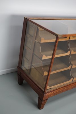 English Oak & Glass Shop Counter Cabinet, 1930s-XO-1818844