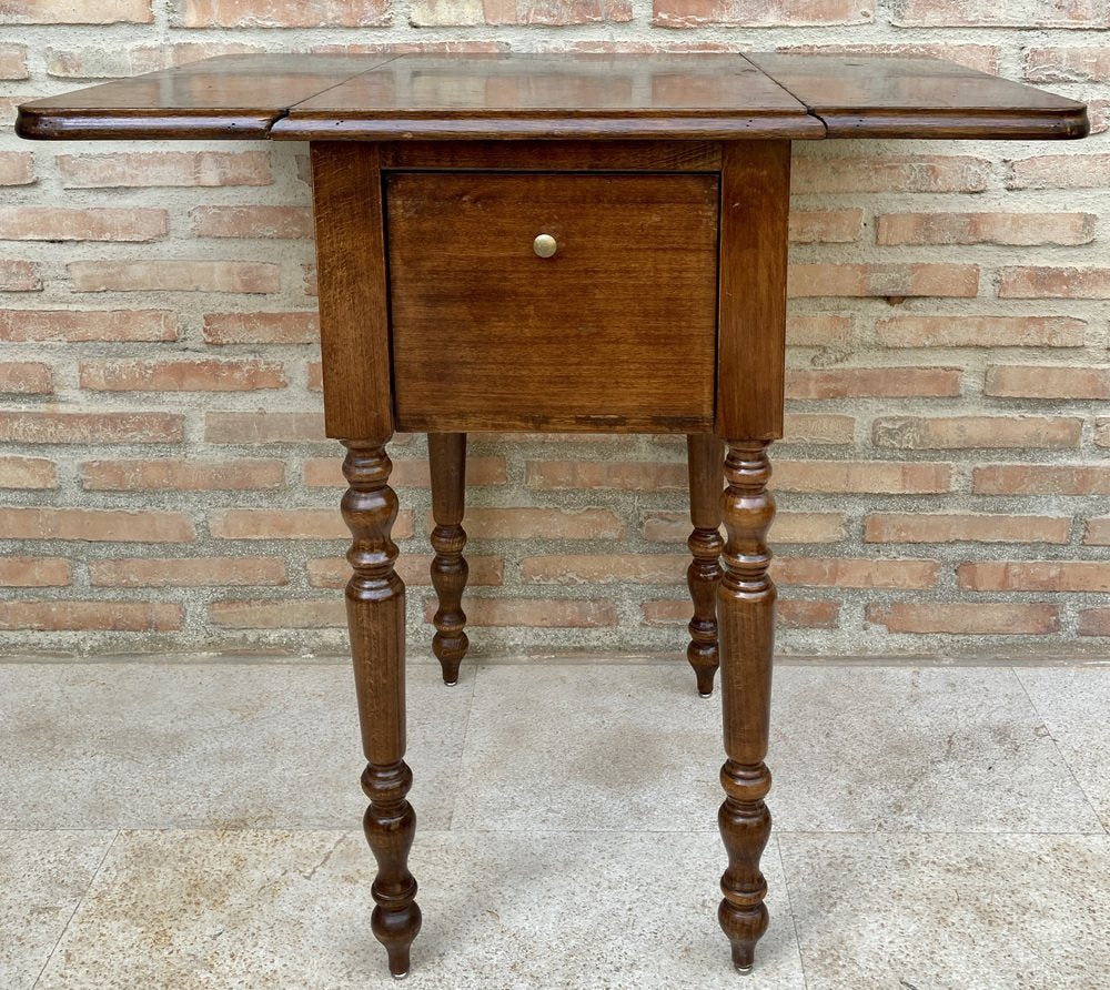 English Regency Walnut Table with Wings, 1890s