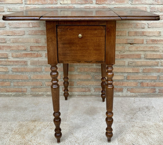 English Regency Walnut Table with Wings, 1890s