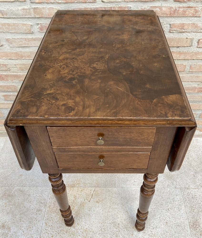 English Regency Walnut Table with Wings, 1890s