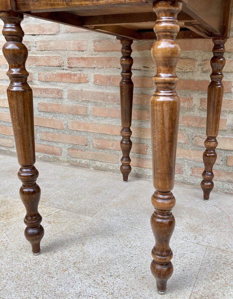 English Regency Walnut Table with Wings, 1890s