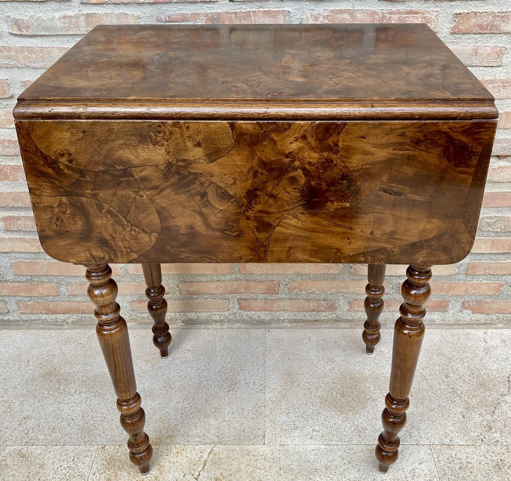 English Regency Walnut Table with Wings, 1890s