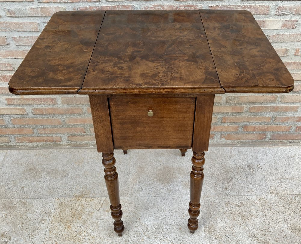 English Regency Walnut Table with Wings, 1890s