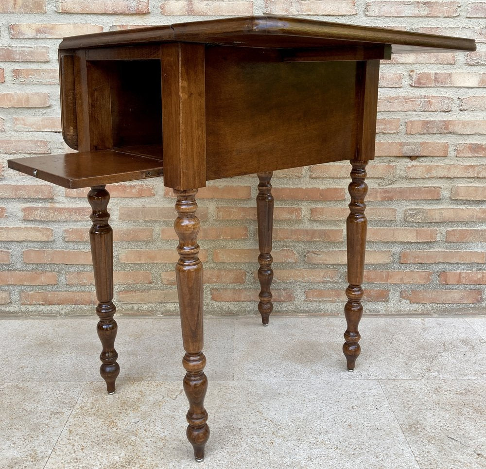 English Regency Walnut Table with Wings, 1890s