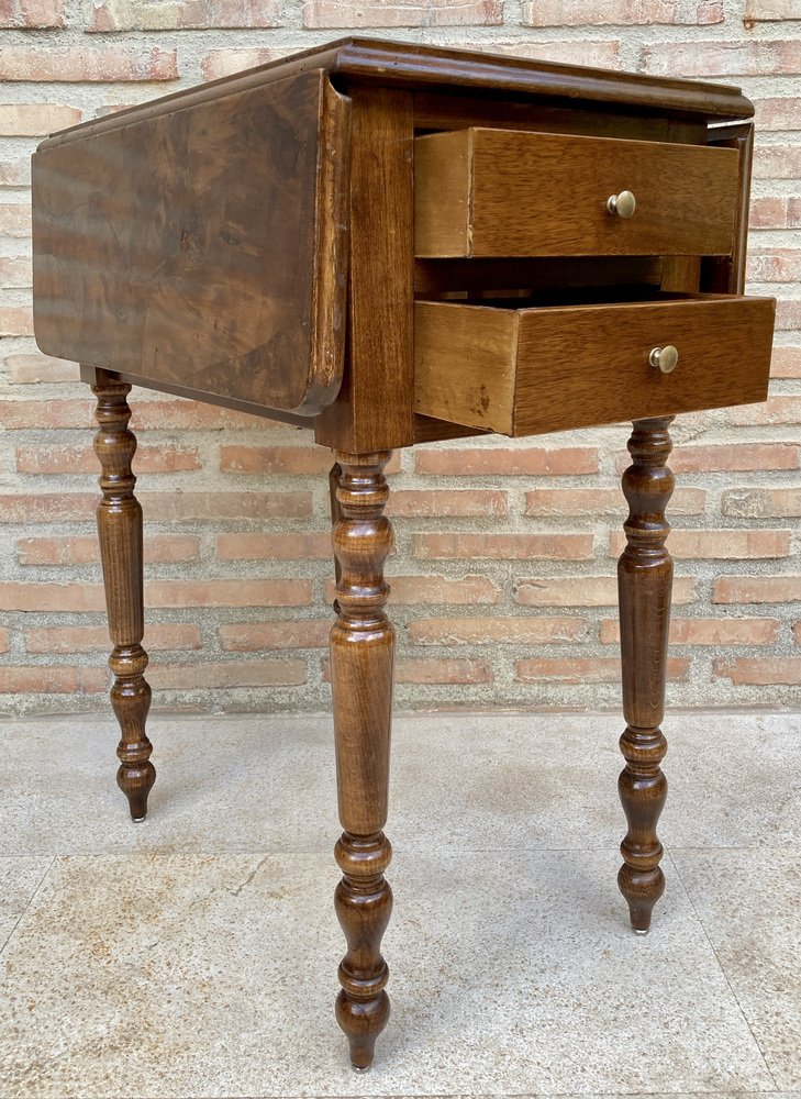 English Regency Walnut Table with Wings, 1890s