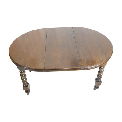 English Round Oak Extendable Table, 1880s-WFJ-1162070