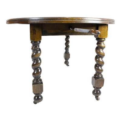 English Round Oak Extendable Table, 1880s-WFJ-1162070