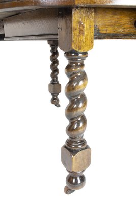 English Round Oak Extendable Table, 1880s-WFJ-1162070