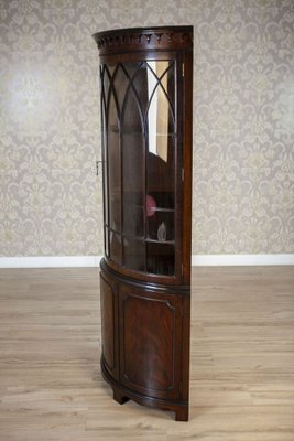 English Semi-Round Corner Display Cabinet, Late 19th Century-CYY-2043577