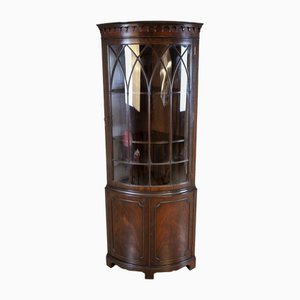 English Semi-Round Corner Display Cabinet, Late 19th Century-CYY-2043577