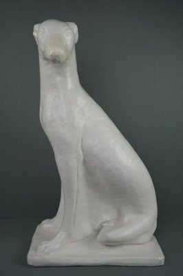 English Sitting Dog in Painted Plaster-HPP-1363227