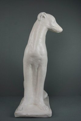 English Sitting Dog in Painted Plaster-HPP-1363227