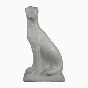 English Sitting Dog in Painted Plaster-HPP-1363227