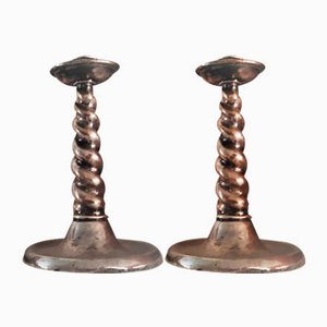 English Sterling Silver Candle Holders, 1920s, Set of 2-QDP-1397321