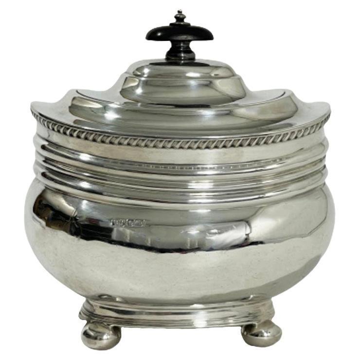 English Sterling Silver Tea Caddy, Sheffield, 1907