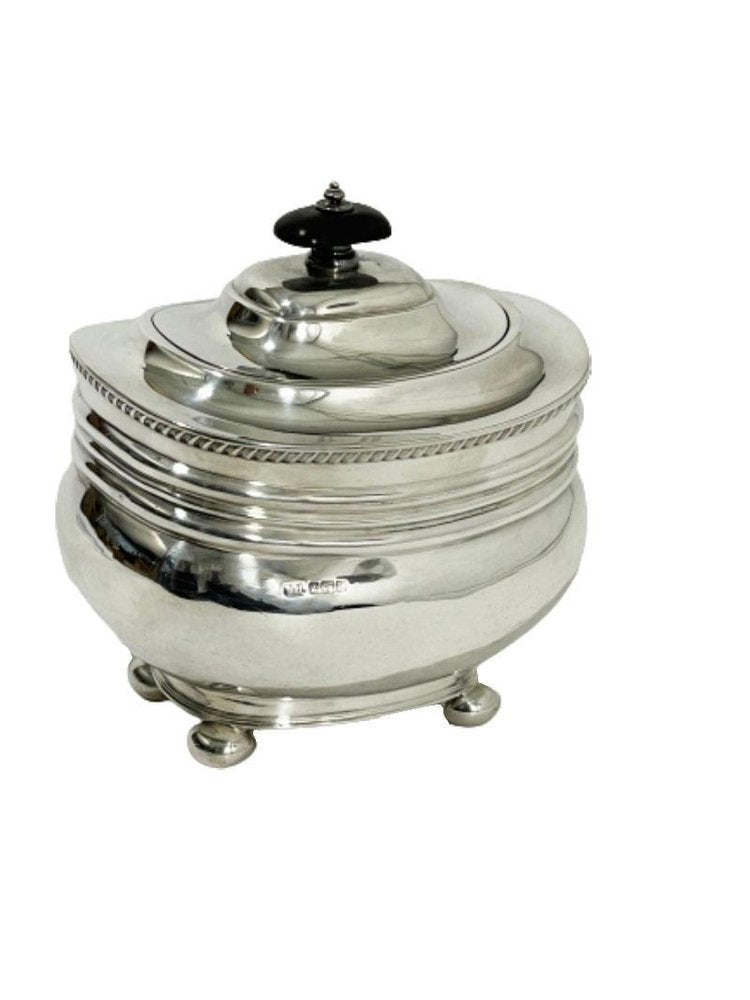 English Sterling Silver Tea Caddy, Sheffield, 1907-UCH-1224142