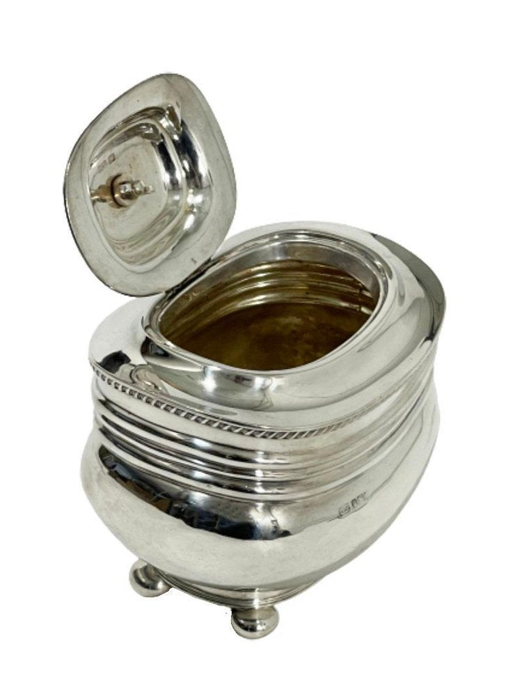 English Sterling Silver Tea Caddy, Sheffield, 1907-UCH-1224142