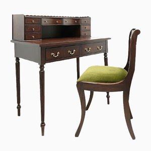 English Style Desk with Armchair, Set of 2-ZFH-2041449