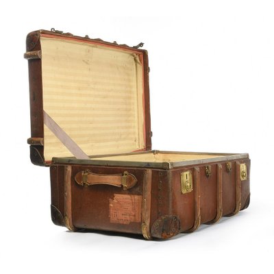 English Suitcase Flaxile in Wood and Leather, 1920s-NQ-675883