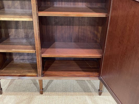 English Three-Door Mahogany Bookcase, 1950s-QYF-1720801