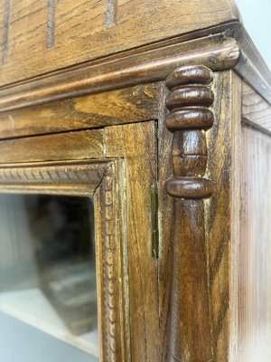 English Victorian Style Carved Elm Wood Wall Cabinet, 1900s-WZZ-1369504