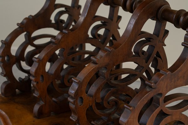 English Victorian Walnut Side Table, Canterbury, 1890s-UJE-2020649