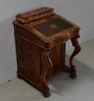 English Walnut Davenport Secretaire, 1800s-RVK-839703