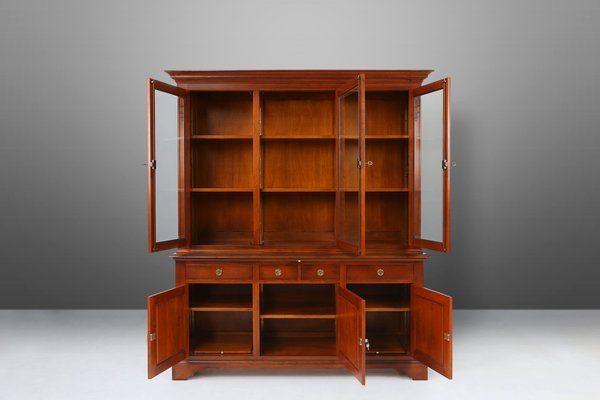 English Wooden Bookcase Cabinet, 1950s-YSY-1815203