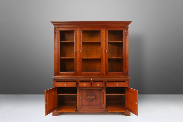 English Wooden Bookcase Cabinet, 1950s-YSY-1815203