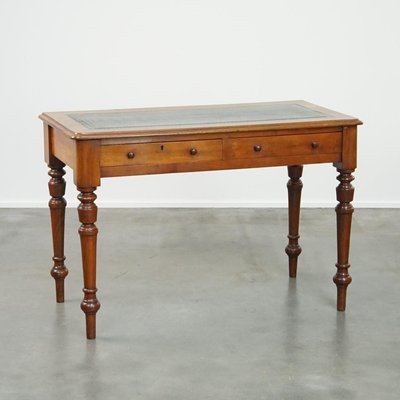 English Writing Hall Table with Leather Top-HPP-2035256