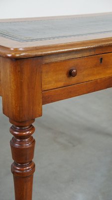 English Writing Hall Table with Leather Top-HPP-2035256