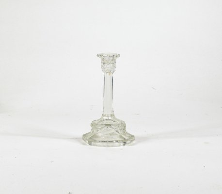 Engraved Cut Glass Candleholder, Italy, 1980s-RAQ-851251