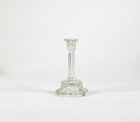 Engraved Cut Glass Candleholder, Italy, 1980s-RAQ-851251