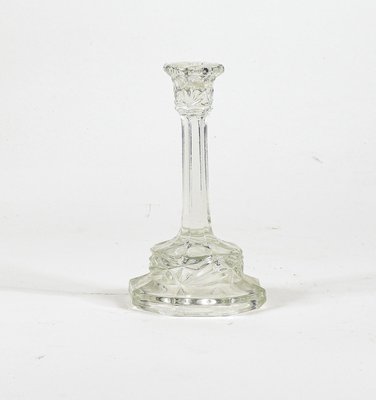 Engraved Cut Glass Candleholder, Italy, 1980s-RAQ-851251