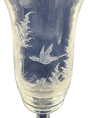 Engraved Drinking Glasses with a Landscape and Bird Scene, 1970s, Set of 7-UCH-1821653