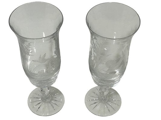 Engraved Drinking Glasses with a Landscape and Bird Scene, 1970s, Set of 7-UCH-1821653