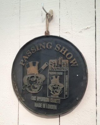 Engraved Sign from London Cigarettes Seller in Glass and Metal, 1900s-BA-658347