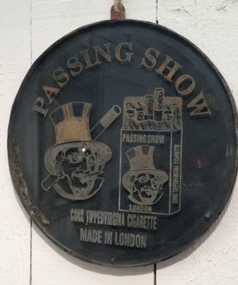 Engraved Sign from London Cigarettes Seller in Glass and Metal, 1900s-BA-658347