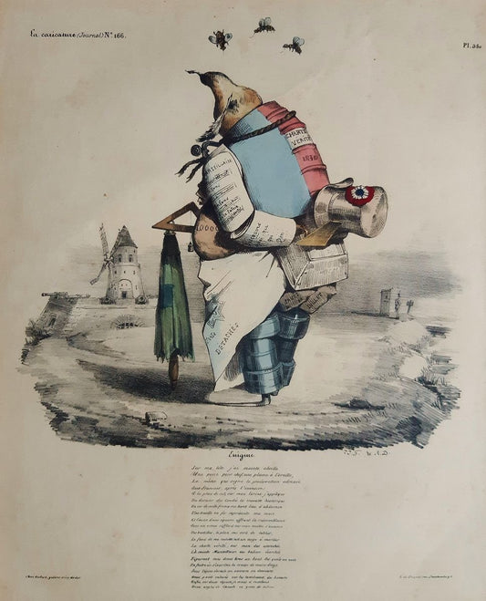 Enigme - Original Lithograph by J.J. Grandville - 1835 1835