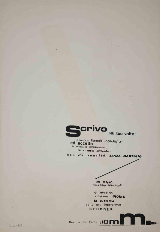 Ennio Pouchard, Visual Poem, Screen Print, 1970